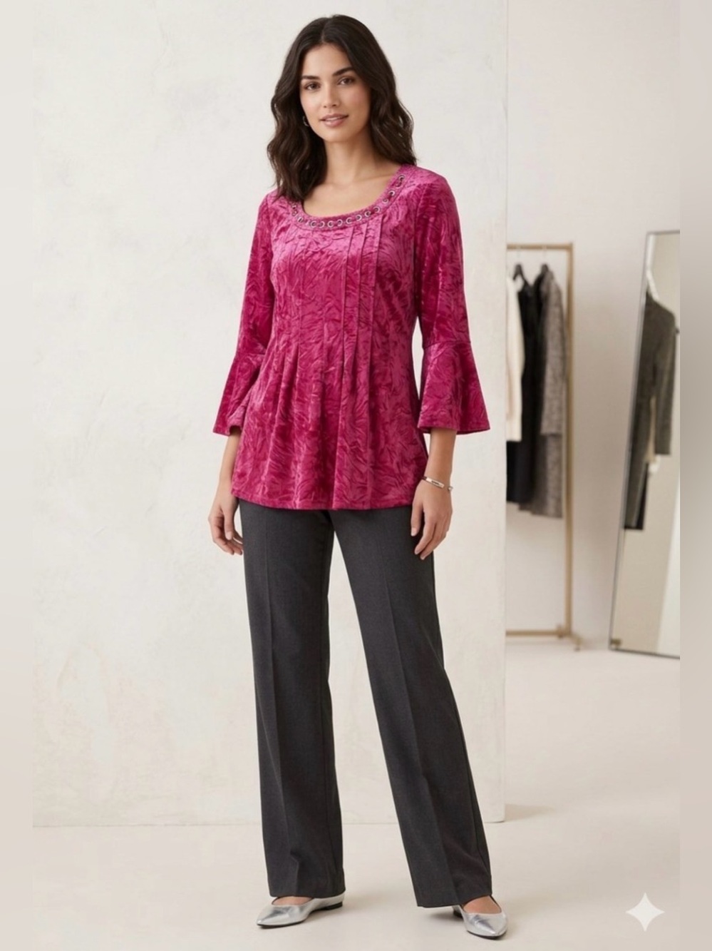 Nwt New Directions knit Bell Sleeve Top